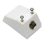 Merriway BH02206 Co-Axial TV Aerial Surface Fixing Single Socket , White