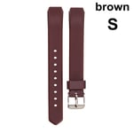 Silicone Wristband Smart Watch Strap Bracelet Brown S