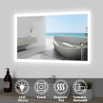 Bathroom Wall Mirror with LED Lights,with Demister Pad,IP44 Waterproof Dustproof (Single Touch-B, 1000x600)