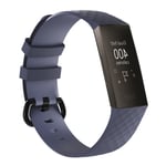 Fitbit Charge 3 flexibelt och mjukt klock armband av silikon med klassiskt lås, storlek L - Blå
