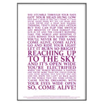 Come Alive (The Greatest Showman) Song Lyrics Official Licensed Print Poster (Unframed) (A3 (42cm x 29.7cm), Purple)