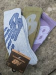 9-11 , 43-46 NEW BALANCE Grey Khaki Purple CUSHION CREW SPORTS SOCKS NBCREW1