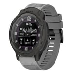 For Garmin Instinct Crossover Solar 22mm Quick Release Silicone Watch Band(Grey)