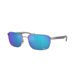 Gunmetal Mirror Blu Polar, solbriller, unisex