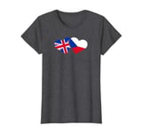 Womens UK Czech Republic Flag T Shirt Heart British Czech Love Cute T-Shirt