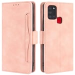 HualuBro Samsung Galaxy A21S Case, Magnetic Full Body Protection Shockproof Flip Leather Wallet Case Cover with Card Slot Holder for Samsung Galaxy A21S Phone Case (Pink)