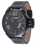 Haurex Italy Mens :storm black/green dial watch Leather - One Size