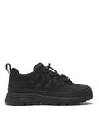 Timberland Euro Trekker Leather Low F/L Trainer, Black, Size 13 Younger