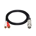 RCA to XLR, Dual RCA Male to 3 Pin XLR Male Y Splitter Cable, Phono RCA Y Splitter Stereo Audio Interconnect Cable (RCA Male To 3 Pin XLR Female)