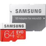 Nouvelle Arrivée 2020 Samsung Carte Micro SD Evo Plus 64 Go avec adaptateur SD Classe 10 U1