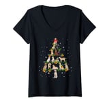 Womens Labrador retriever Christmas Tree Santa Funny Dog Lover V-Neck T-Shirt