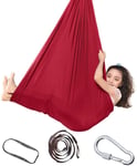 Hamac de balançoire pour Enfant, Chaise Sensorielle de Balançoire, Hamac Doux avec Besoins, Yoga en Plein Air, Camping (Rouge, 1m)