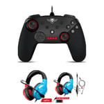 Manette contrôleur Nintendo SWITCH Filaire PRO GAMING Spirit of gamer + CASQUE SWITCH PRO-SH3 SWITCH ROUGE ET BLEU EDITION