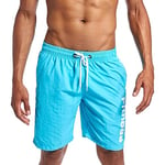 Walker Valentin Swimwear Swimsuit Cofortable Swimming Shorts Men Quick-drying Breathable Beach Shorts Swimwear Trunk Mesh Lined Light blue, Size : M