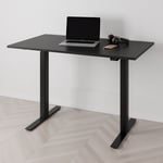 Höj och sänkbart skrivbord PREMIUM, 2-motorigt, svart stativ, svart bordsskiva 180x80cm