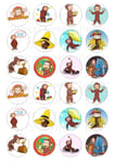 24 CURIOUS GEORGE CUPCAKE TOPPER WAFER RICE EDIBLE FAIRY CAKE BUN TOPPERS