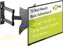 MONDODIGITALE-49715 Support Mural Tv Orientable Et Inclinable Pour Écrans 23-42 Pouces (58-107 Cm) Accroche Television Mural Charge Max. 20 Kg/Fixation Tele Avec Bras Pour Moniteur Vesa 200 X 200 Noir