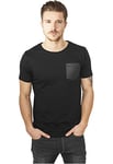 Urban Classics Men's Leather Imitation Pocket Tee T-Shirt, Black (Blk/blk 00017), Small