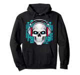 Music Forever Skull With Headphones Ink Graphic Rock Song Pullover Hoodie