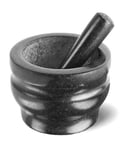 Cole & Mason Worcester Black Large Pestle and Mortar Set, Spice Grinder/Herb Grinder, Granite, 180 mm