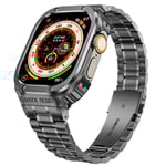 Apple Watch SE 40mm Robust armband med inbyggt skal Full Metal, mörkgrå