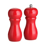 Premier Housewares 1103854 Salt Shaker and Pepper Mill Set - Red Shiny Finish H11 x W5 x D5cm
