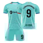 23/24 FC Barcelona Två Bortalagströjor Barn Set 9 LEWANDOWSKI 9 LEWANDOWSKI barnstorlekar22