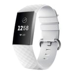 Fitbit Charge 3 / 4 - Silikon armband andningsbar Str- L Vit
