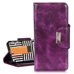 BRAND SET Cover for Realme 7 5G Case Wallet Flip Leather Iron Buckle Closure with Multi-card Slot Business Card Holder and Bracket Function, Suitable for Realme 7 5G Protective Cover(Purple)