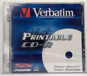 Verbatim CD-R 80 Minutes / 700MB/52x – Ink Jet Printable Recordable CDR - NEW