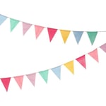 12 Multicolor Flaggor Imiterade Jutesäckväv Vimpel Banner Pastell Regnbåge Dekor Tyg Triangel Flagga för Fest Födelsedag Bröllop Barnrum Klassrum
