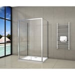 Aica Sanitaire - Cabine de douche en forme u 120x70x70x190cm une porte de douche coulissante + 2 parois latérales