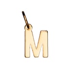 Bokstavshänge M – längd 7 mm, mässing, pläterat med 9 karat guld