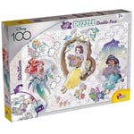 Lisciani - Puzzle Disney 100 DF Plus - 250 Pièces - Princesses - Double Face - 2 en 1 - Puzzle et Coloriage - 50 x 35 Cm - Pour Enfants à Partir de 7 ans