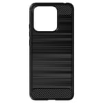Case for Xiaomi Poco C40 Reinforced Soft Silicone Brushed Carbon Black