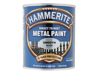  Hammerite Direct to Rust Smooth Finish Metal Paint Silver 250ml HMMSFSI250