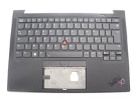 Chicony - Ersättningstangentbord För Bärbar Dator - Med Trackpoint, Ultranav - Bakgrundsbelyst - Azerty - Fransk - Svart - Fru - Med Övre Skydd - För Thinkpad X1 Carbon Gen 11 21Hm, 21Hn