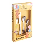 Viners Bertie Bear 18/0 Stainless Steel 4 Piece Kids Cutlery Set