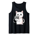 Kawaii Cat With Camera Photographer Funny Cute Photography Tank Top