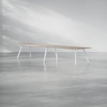 Konferensbord Viggo Standard- Laminat höjd 73 cm, Storlek 420 cm, Bordsskiva Valnöt, Färg underrede Vit