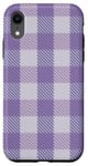 Coque pour iPhone XR Motif à carreaux vichy violet lavande