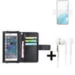 Wallet Case Cover for Samsung Galaxy S22+ Exynos + headphones black screen prote