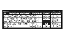 Logickeyboard Largeprint Nero For Pc Slim Black W-keys +lamp Kabling Dansk Tastatur