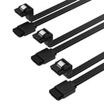 SABRENT SATA cable 6Gbps, sata 3 cable, (3 Pack), hdd ssd data cable, L shape 7 pin SATA III cable with locking latch for hard drives sata HDD/SSD, SATA I & II, 50 cm, black (CB-SRK3)
