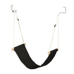Relaxdays Repose-Pieds hamac, réglable, Support Bureau, avec Crochets en métal, en Lin, Noir