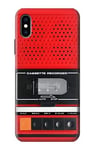 Red Cassette Recorder Graphic Case Cover For iPhone XS