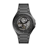 Fossil Outlet Men Evanston Automatic Black Stainless Steel Watch