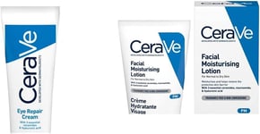 Cerave Eye Repair Cream for Dark Circles & Puffiness 14Ml & PM Daily Facial Mois