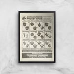 Jurassic World Dino Tracks Pocket Guide Giclee Art Print - A2 - Black Frame