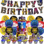Transformers Barnkalas Banner Tårta Ballonger Toppers Fest Dekor Set